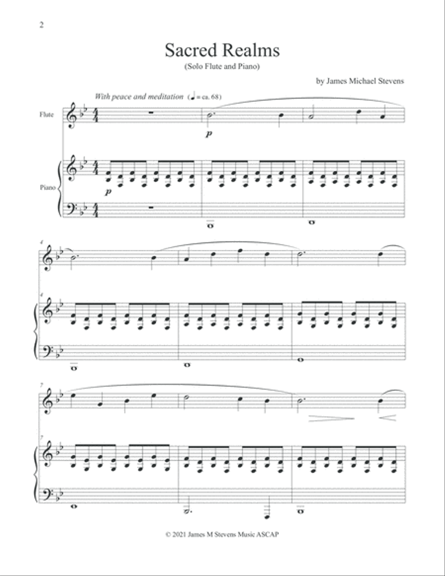 Sacred Realms - Flute & Piano Flute Solo scores gallery preview page 2