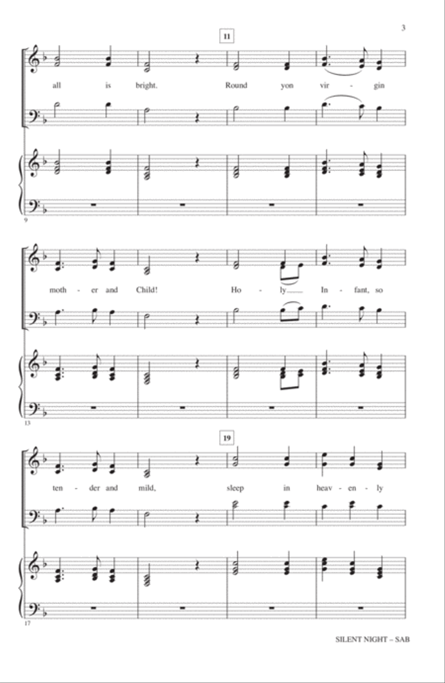 Silent Night (adapt. Roger Emerson) 3-Part scores gallery preview page 2