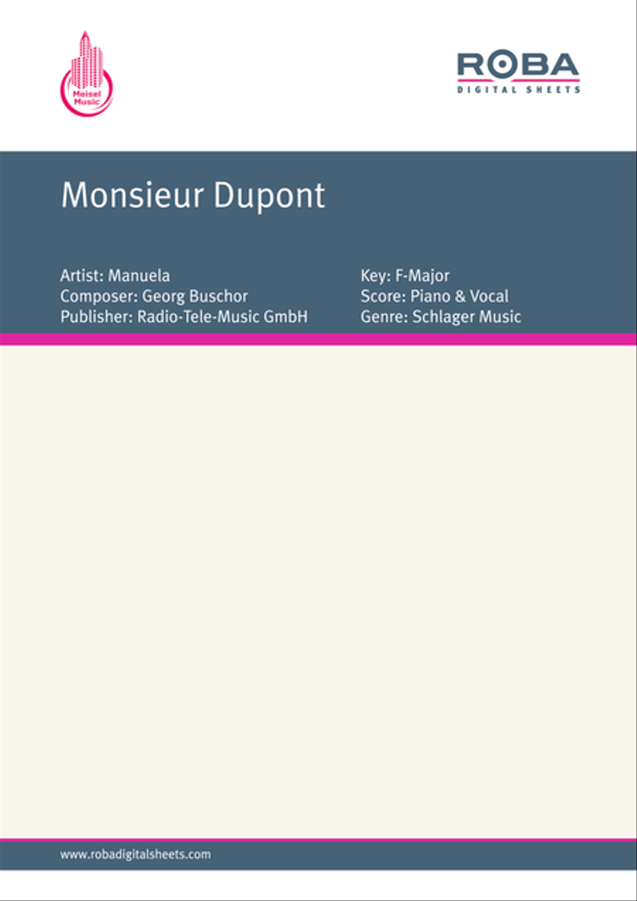 Monsieur Dupont Monsieur Dupont Voice scores gallery preview page 1
