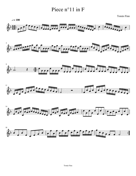 Piece n°11 in F (violin) image number null