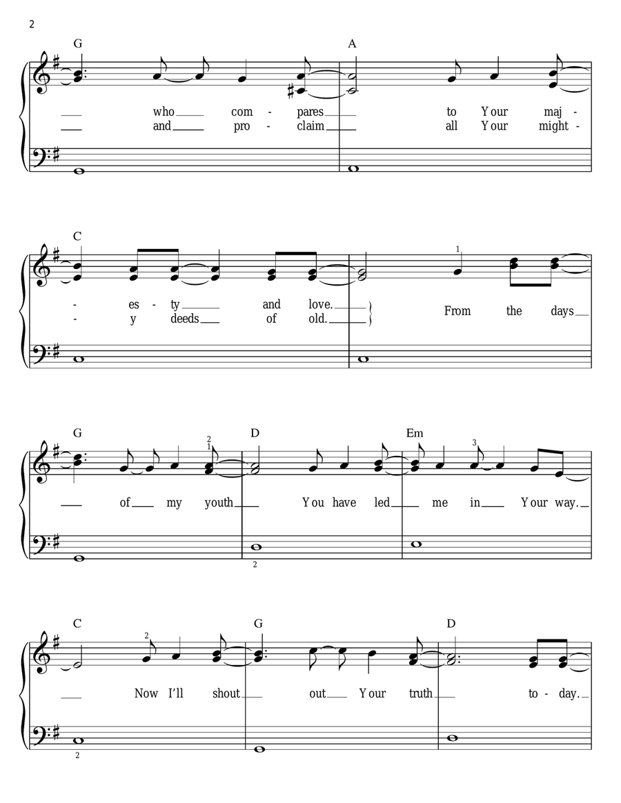 We Lift You Up We Lift You Up Easy Piano scores gallery preview page 2