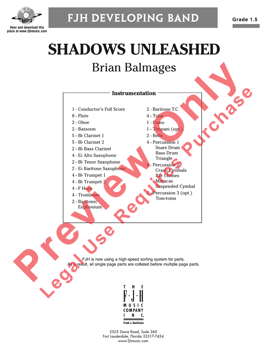 Shadows Unleashed Concert Band scores gallery preview page 2