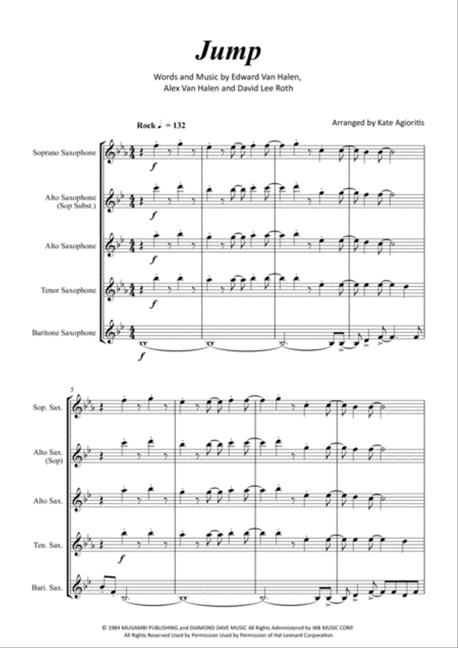 Jump Jump Saxophone Quartet scores gallery preview page 2
