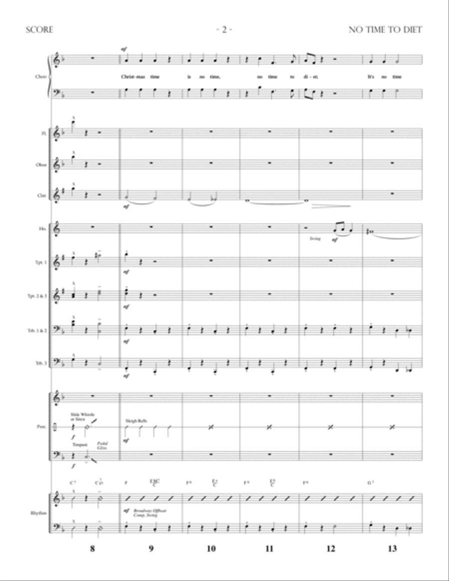 No Time to Diet -Orchestral Score and Parts Choir scores gallery preview page 3