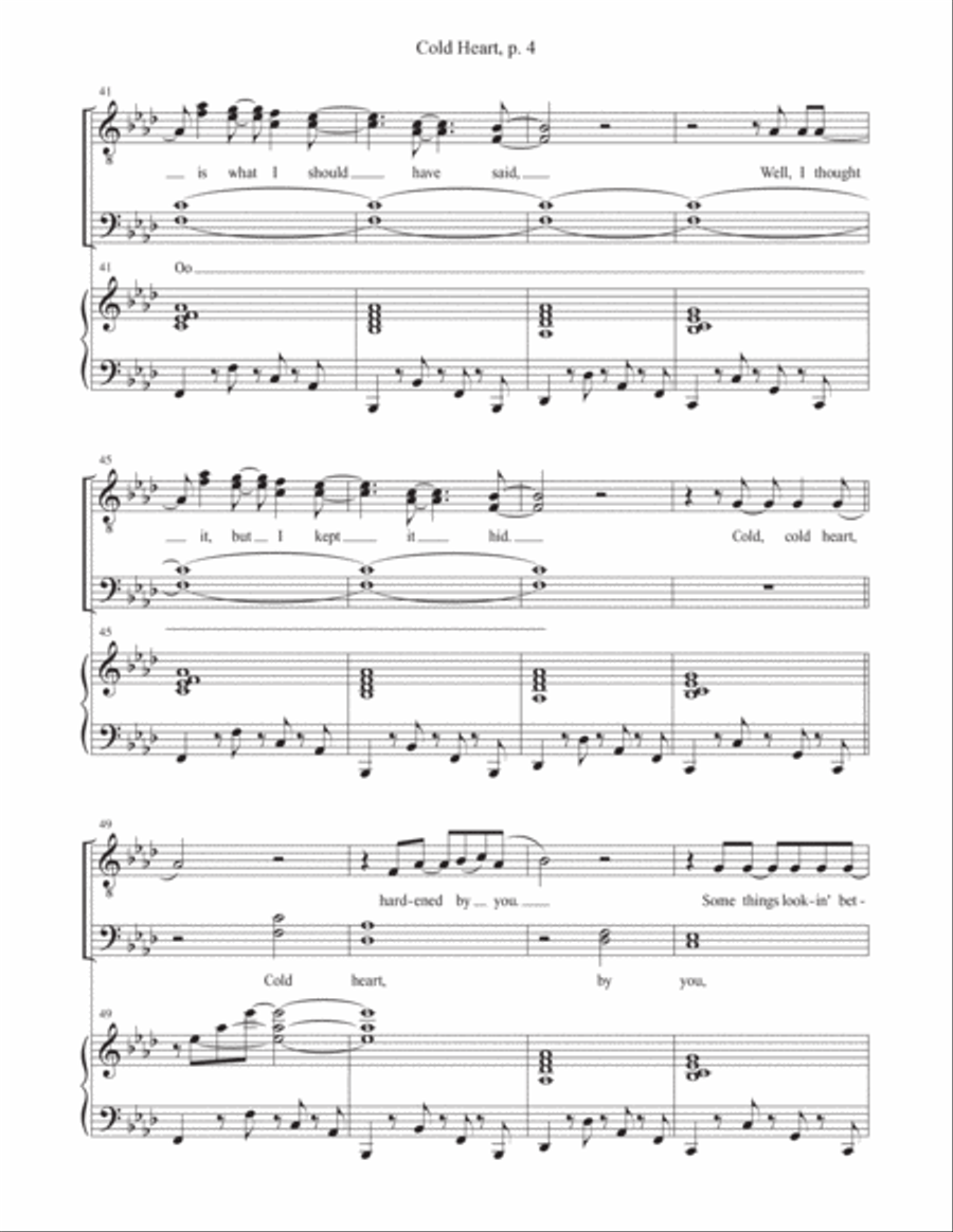 Cold Heart (pnau Remix) TTBB scores gallery preview page 4