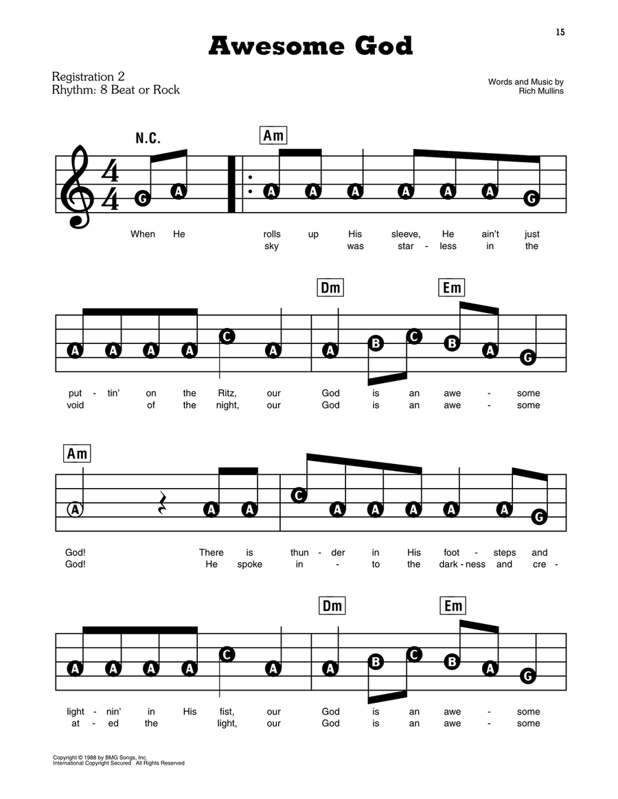 Awesome God Electronic Keyboard scores gallery preview page 1