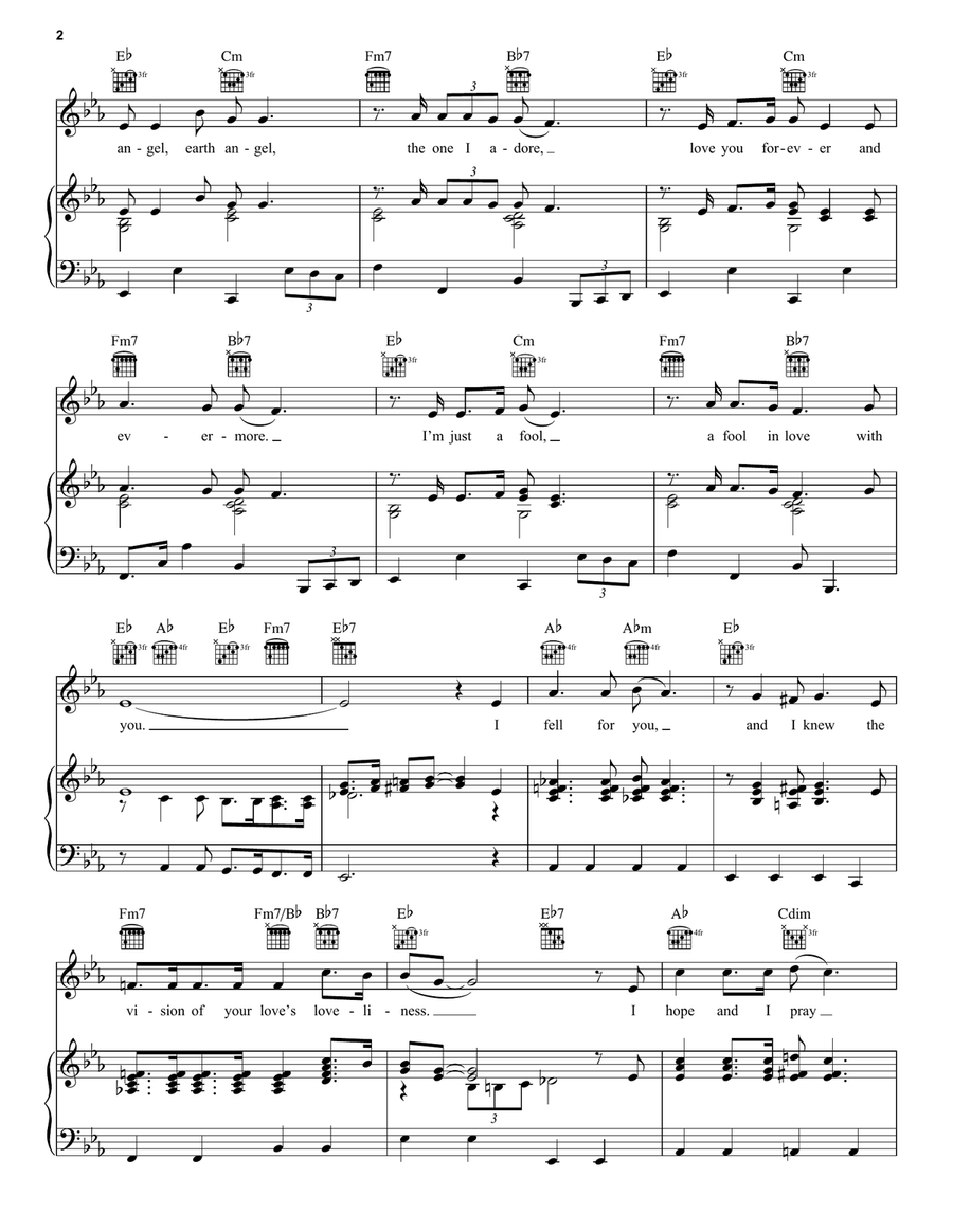 Earth Angel Piano, Vocal, Guitar scores gallery preview page 2
