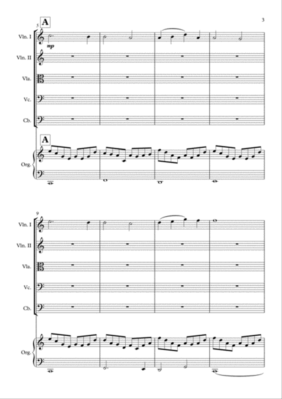 Mr. Bean Animated Series Theme String Quintet scores gallery preview page 4