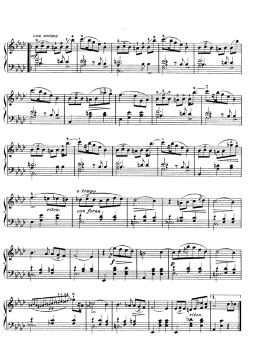 Chopin- Valse op 69 No 1 in A flat major Piano Solo scores gallery preview page 3