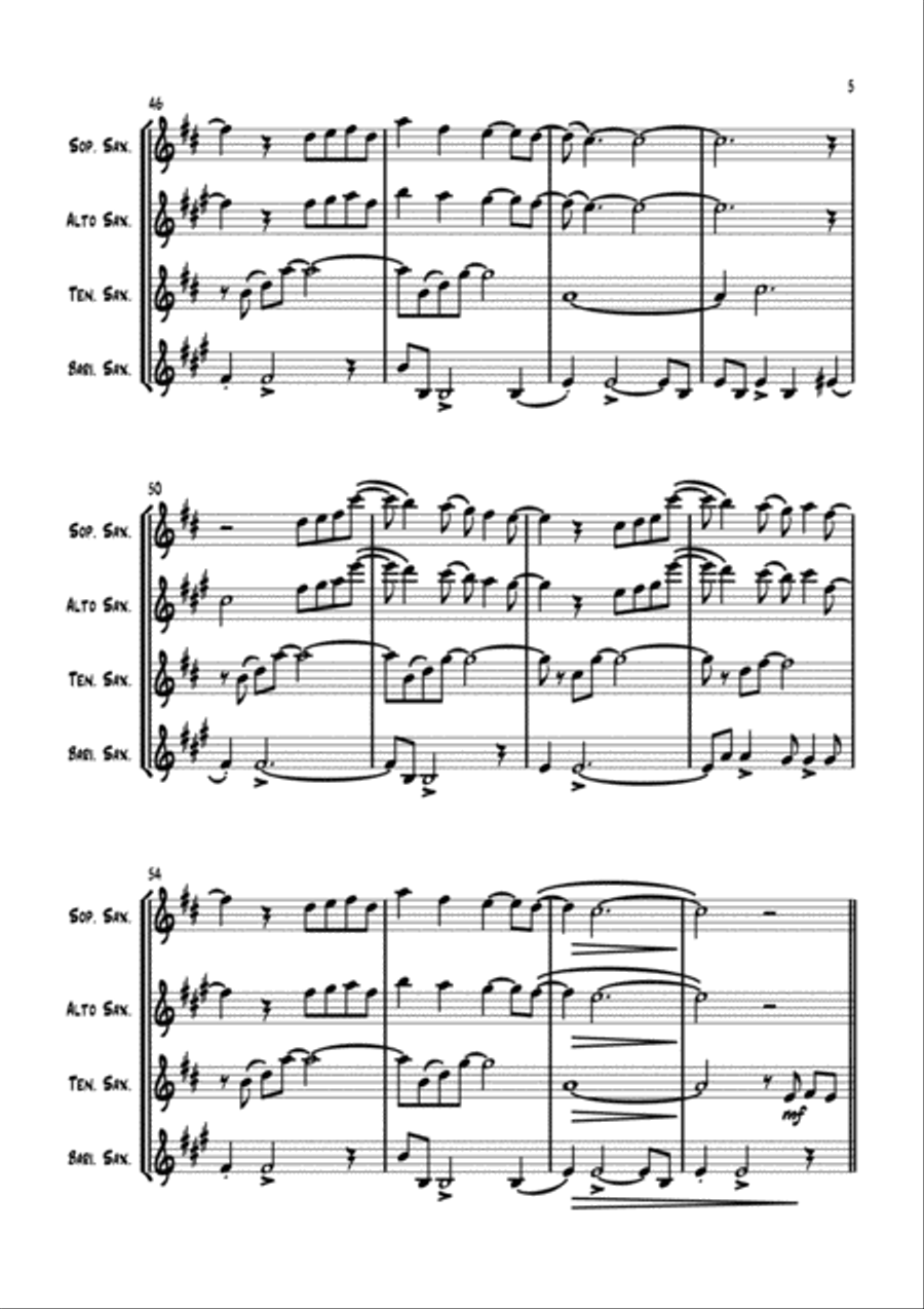 Lucky Saxophone Quartet scores gallery preview page 6