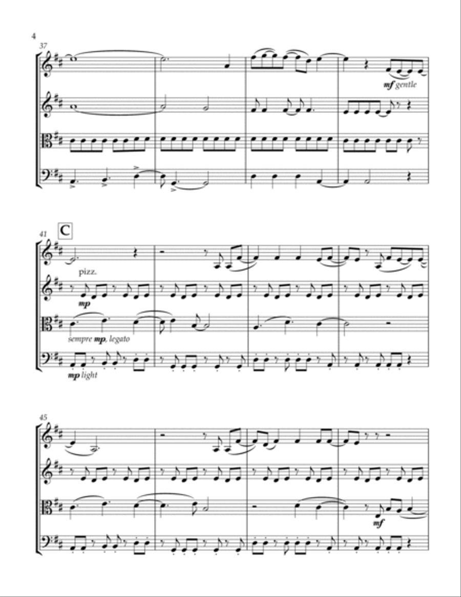 Beautiful Day Beautiful Day String Quartet scores gallery preview page 5