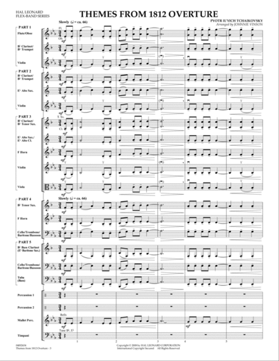 Themes from 1812 Overture - Conductor Score (Full Score) Concert Band scores gallery preview page 3