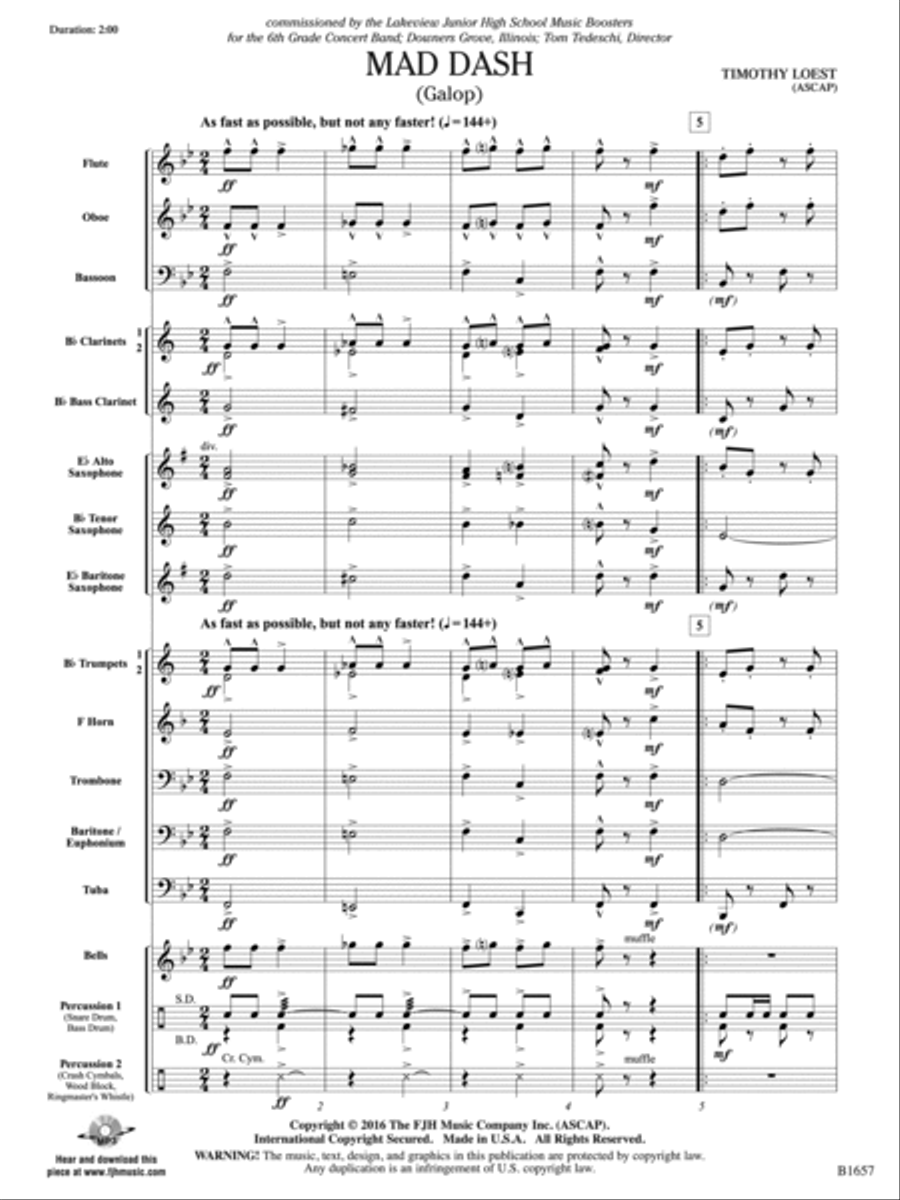 Mad Dash: Score Mad Dash: Score Concert Band scores gallery preview page 3
