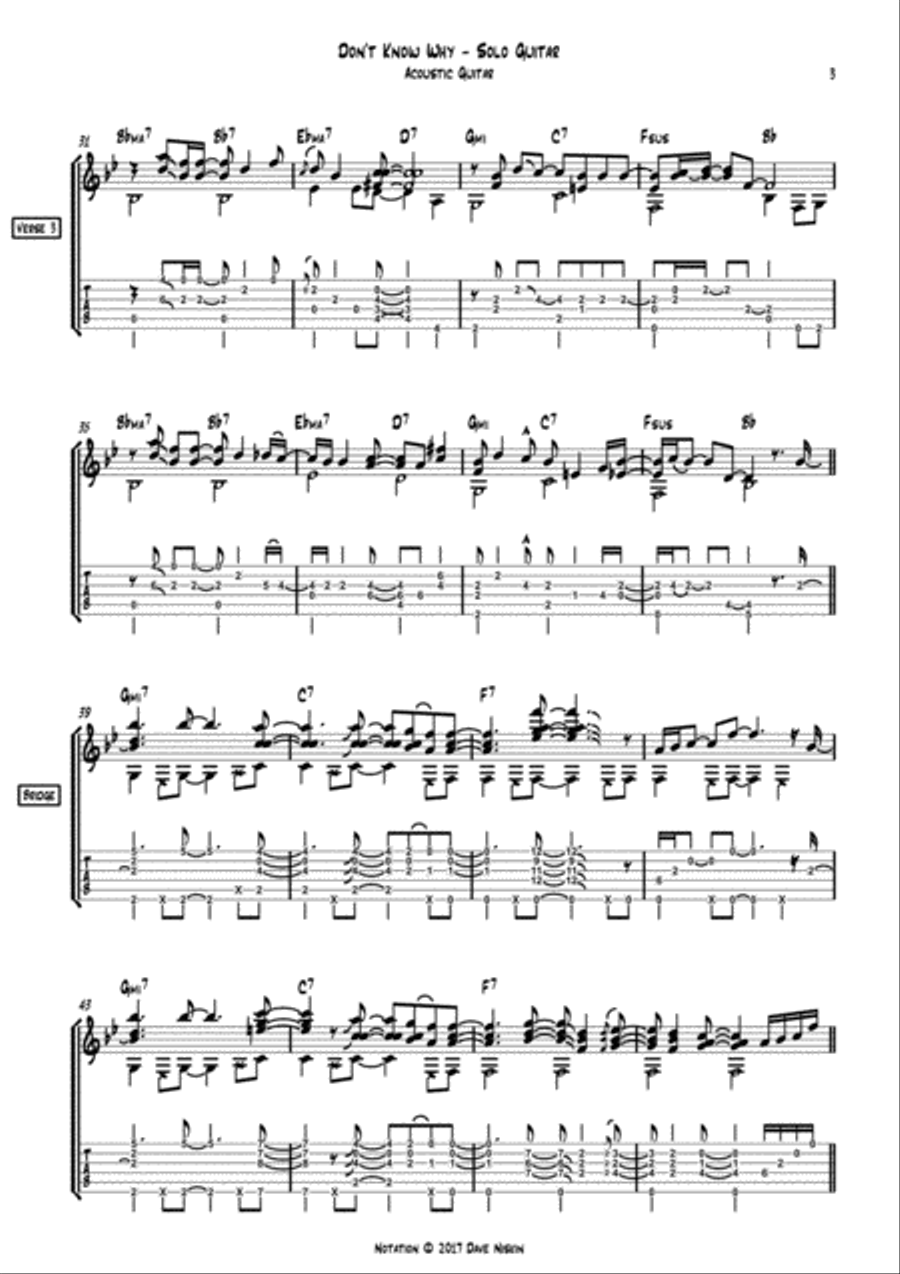 Don't Know Why Electric Guitar scores gallery preview page 3