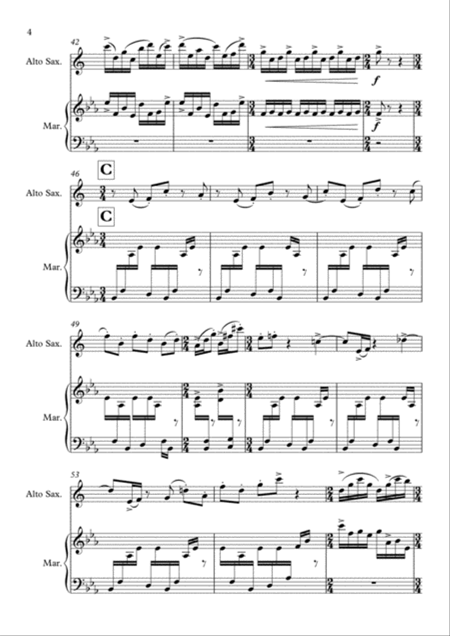 Plastic, Paper for Alto Saxophone and Marimba Alto Saxophone scores gallery preview page 6