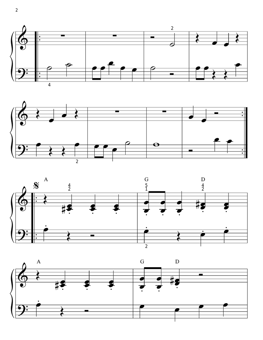 Axel F Easy Piano scores gallery preview page 2