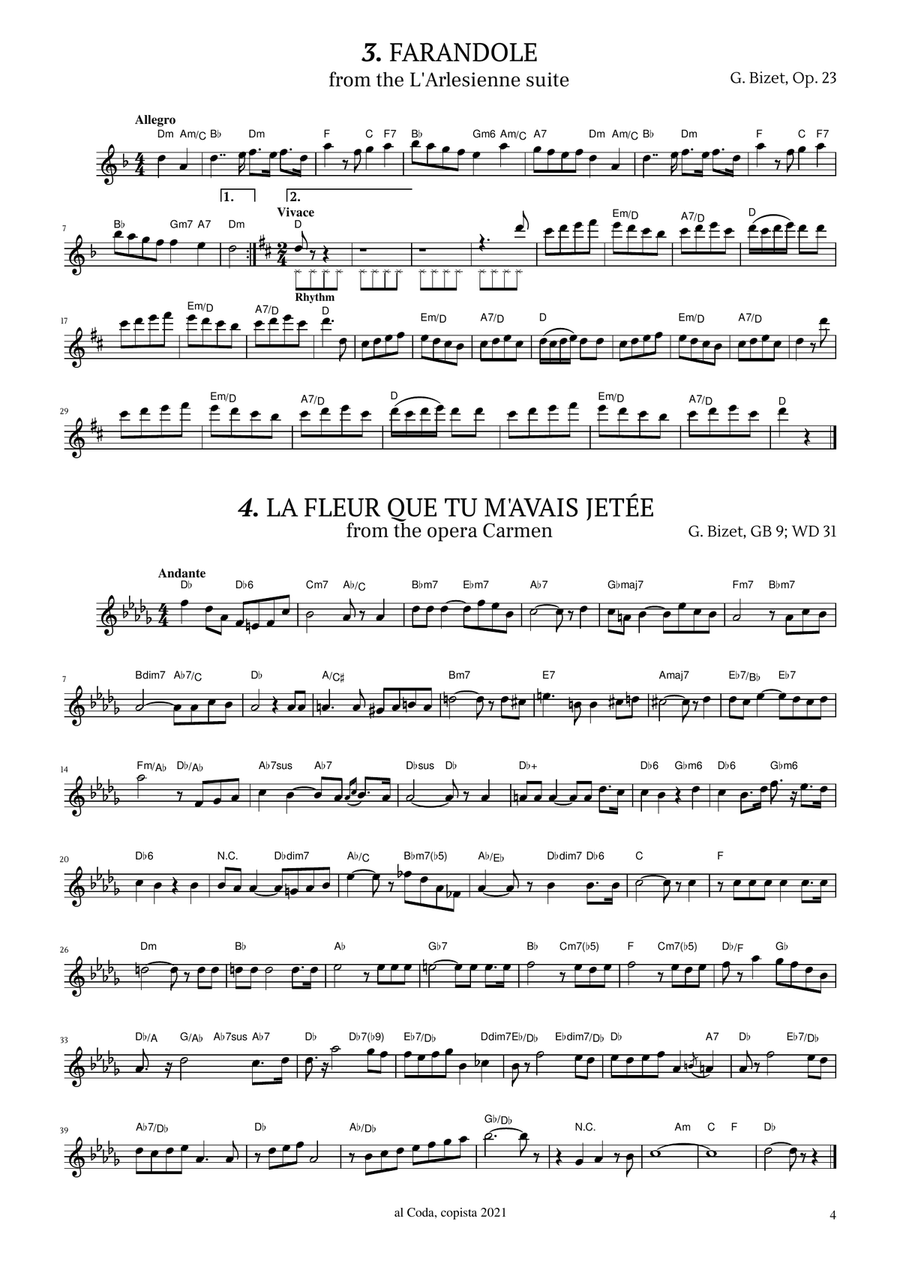 10 tunes for FLUTE of Bizet Flute Solo scores gallery preview page 4