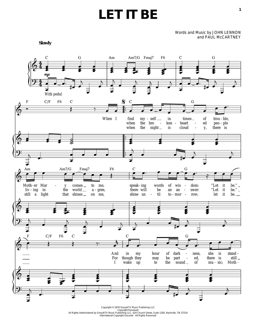Let It Be Let It Be Voice scores gallery preview page 1