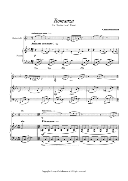 Romanza for clarinet and piano image number null