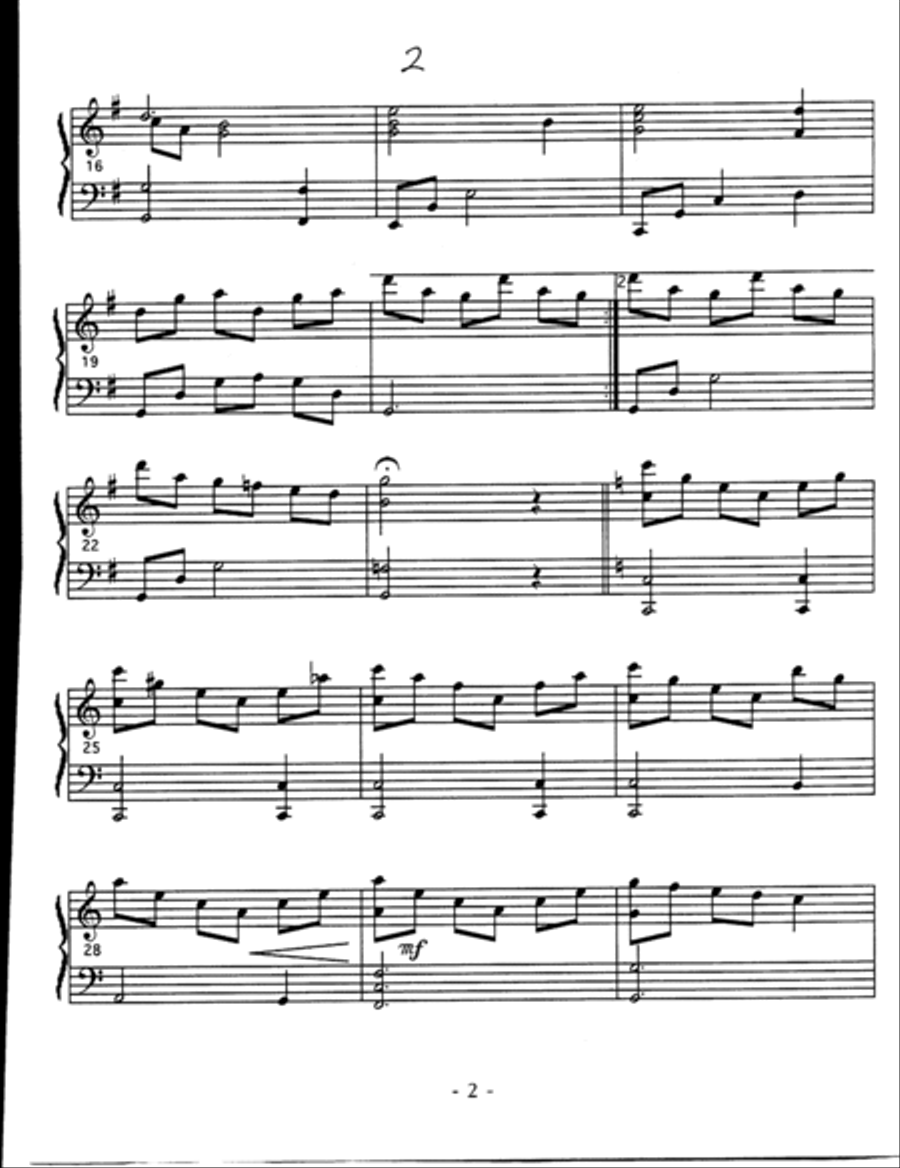Amazing Grace EZ Piano/Organ Duet Piano scores gallery preview page 2