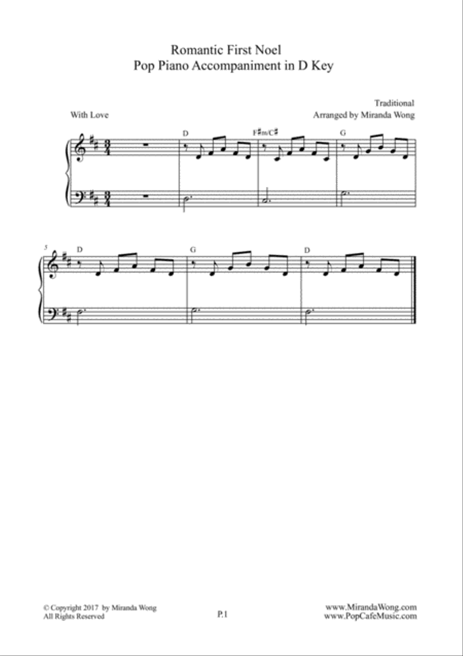 Romantic First Noel - Easy Flute or Oboe, Piano and Cello Small Ensemble scores gallery preview page 2