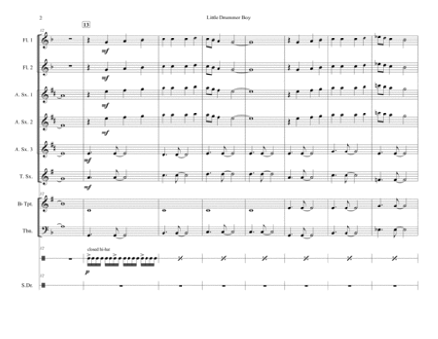 The Little Drummer Boy Concert Band scores gallery preview page 2