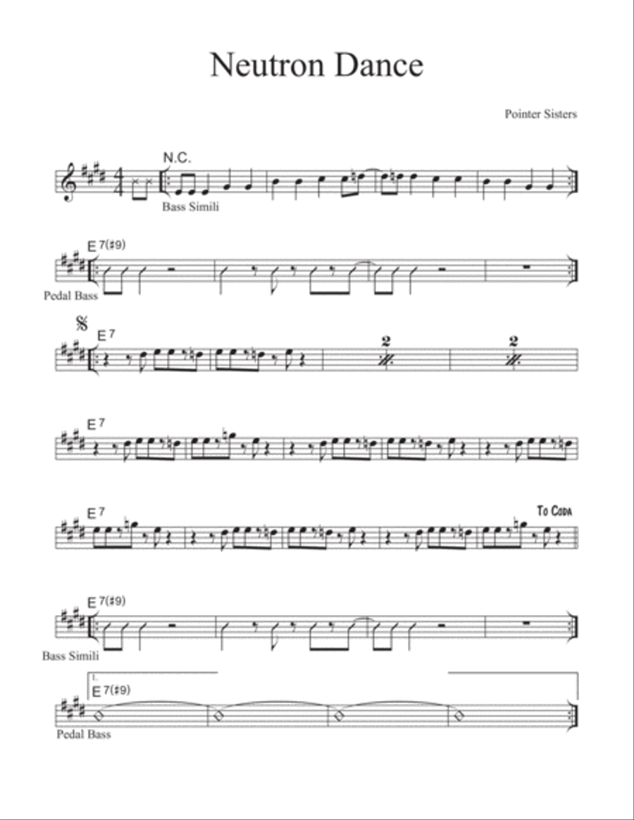 Neutron Dance Neutron Dance Piano, Vocal, Guitar scores gallery preview page 1