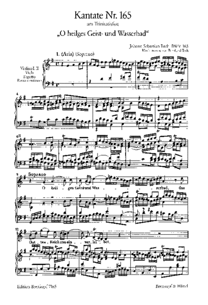 Cantata BWV 165 "O heilges Geist- und Wasserbad"