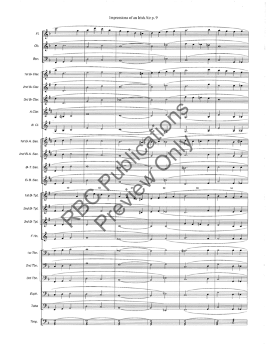 Impressions Of An Irish Air Concert Band scores gallery preview page 12