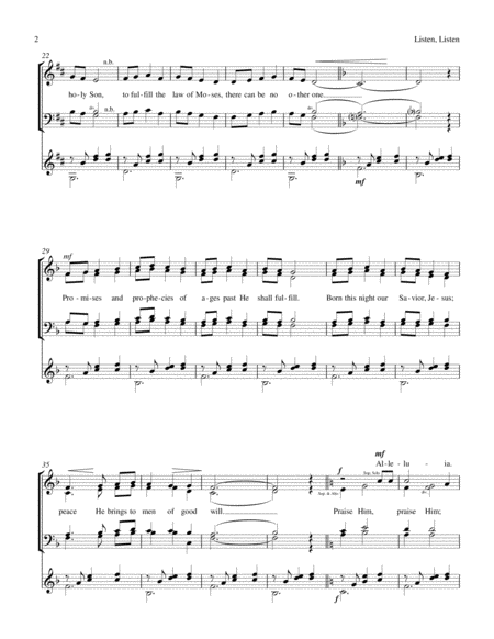 Listen, Listen (SATB with Classical Guitar) image number null