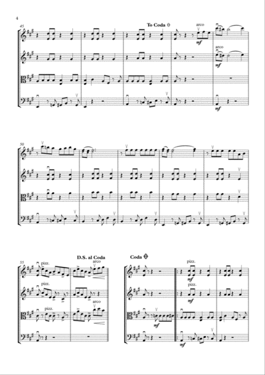 All About That Bass String Quartet scores gallery preview page 6