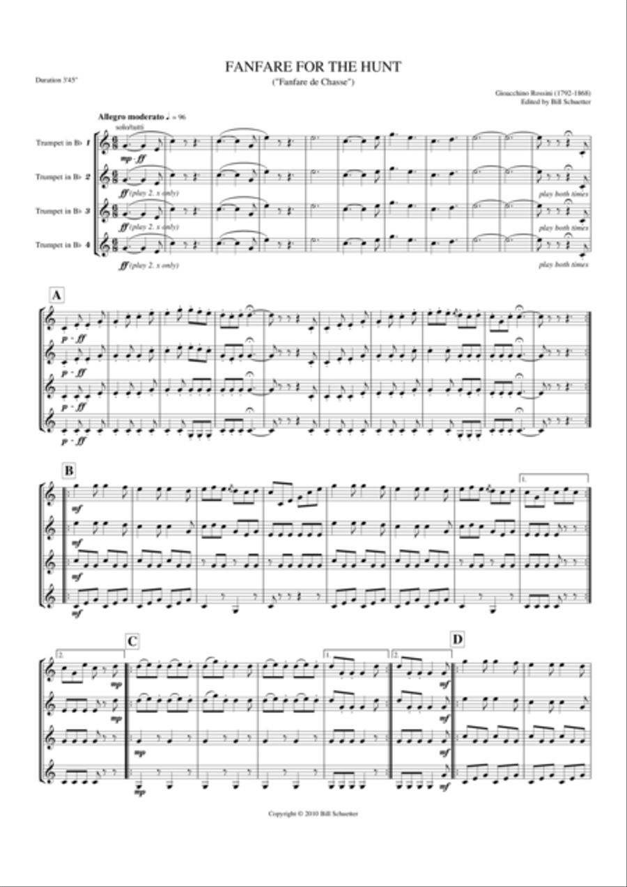 Fanfare for the Hunt Trumpet scores gallery preview page 2