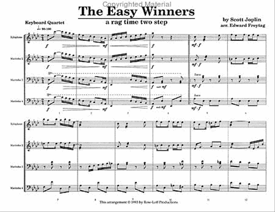 Easy Winners, The Easy Winners, The Percussion Ensemble scores gallery preview page 2