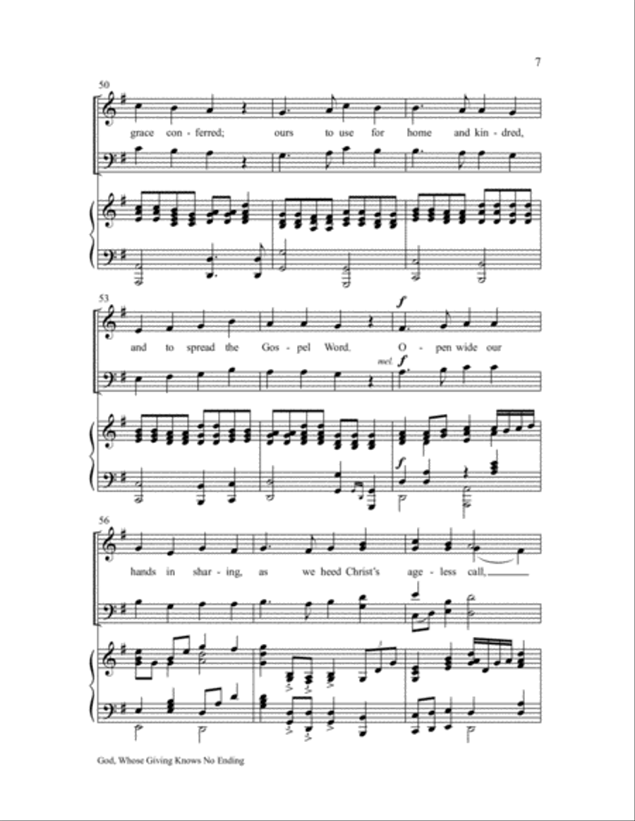God, Whose Giving Knows No Ending 4-Part scores gallery preview page 8