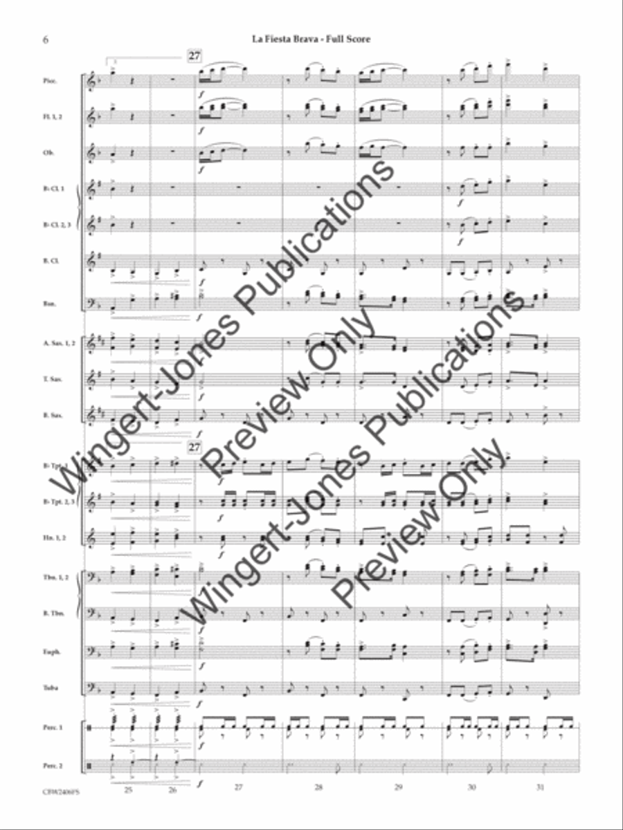 La Fiesta Brava La Fiesta Brava Concert Band scores gallery preview page 7