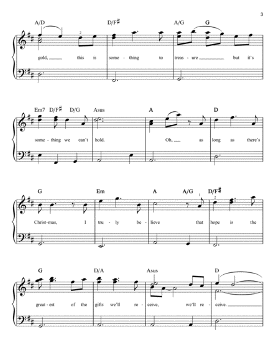 As Long As There's Christmas (from Beauty And The Beast - The Enchanted Christmas) Easy Piano scores gallery preview page 3