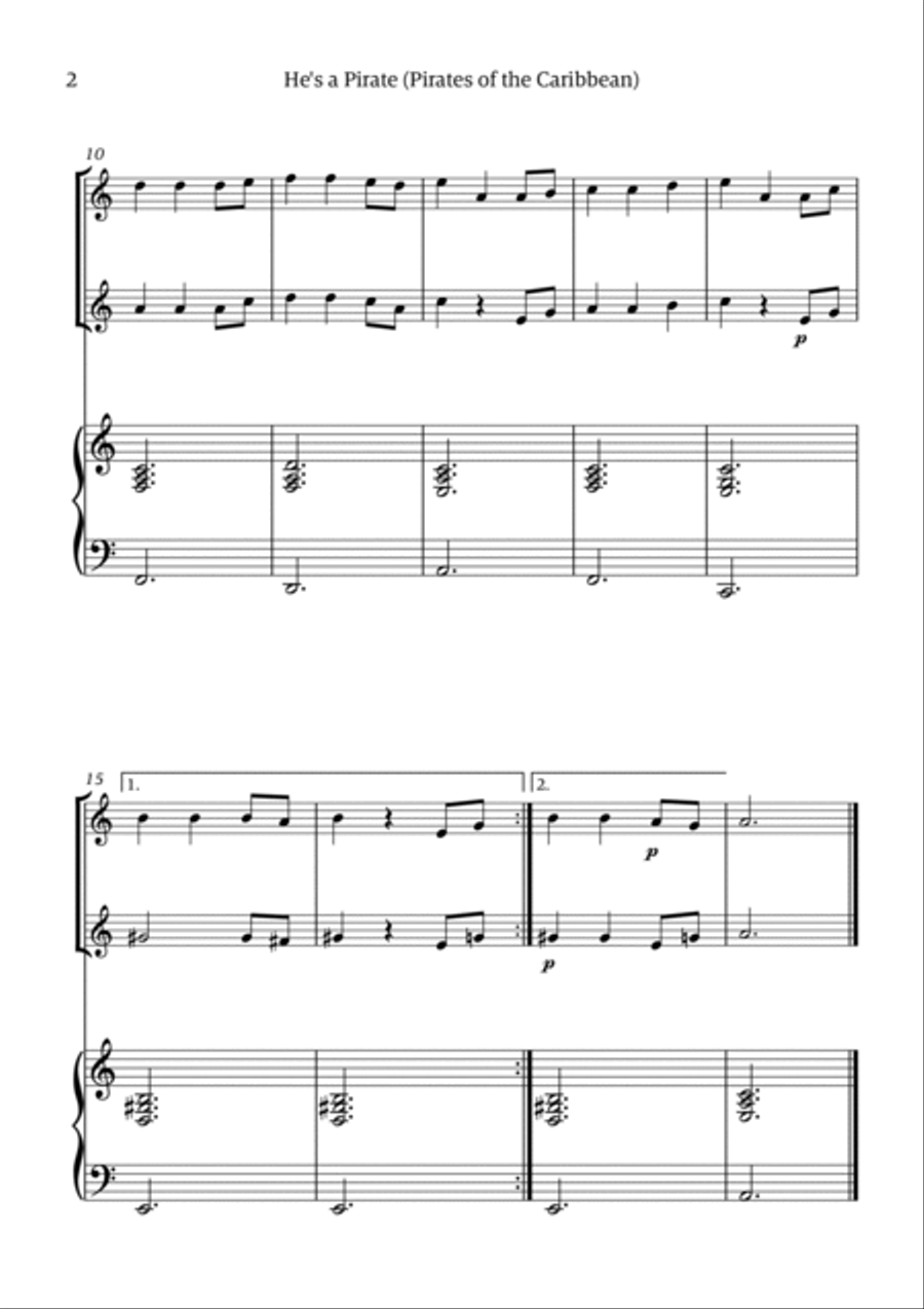 He's A Pirate Percussion scores gallery preview page 2