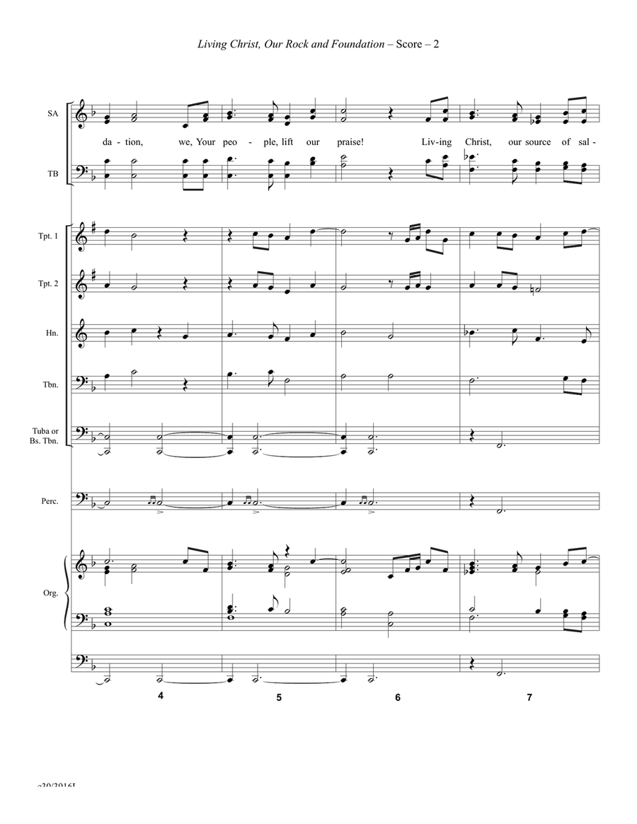 Living Christ, Our Rock and Foundation - Downloadable Score and Parts 4-Part scores gallery preview page 3