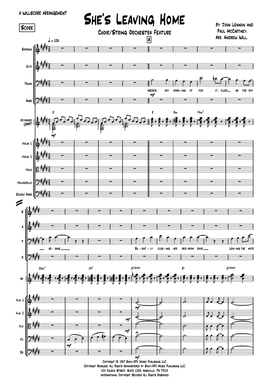 She's Leaving Home She's Leaving Home 4-Part scores gallery preview page 1