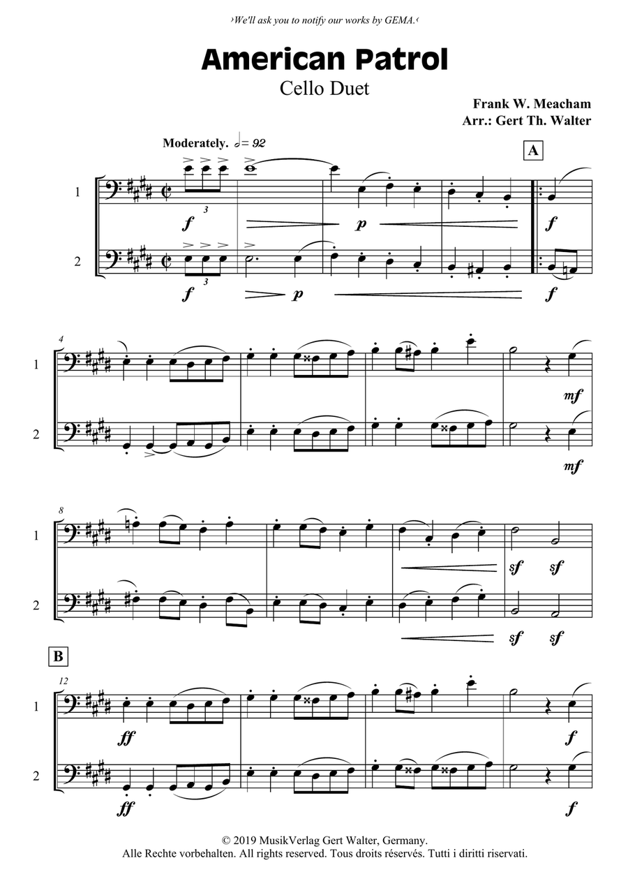 American Patrol String Duet scores gallery preview page 1