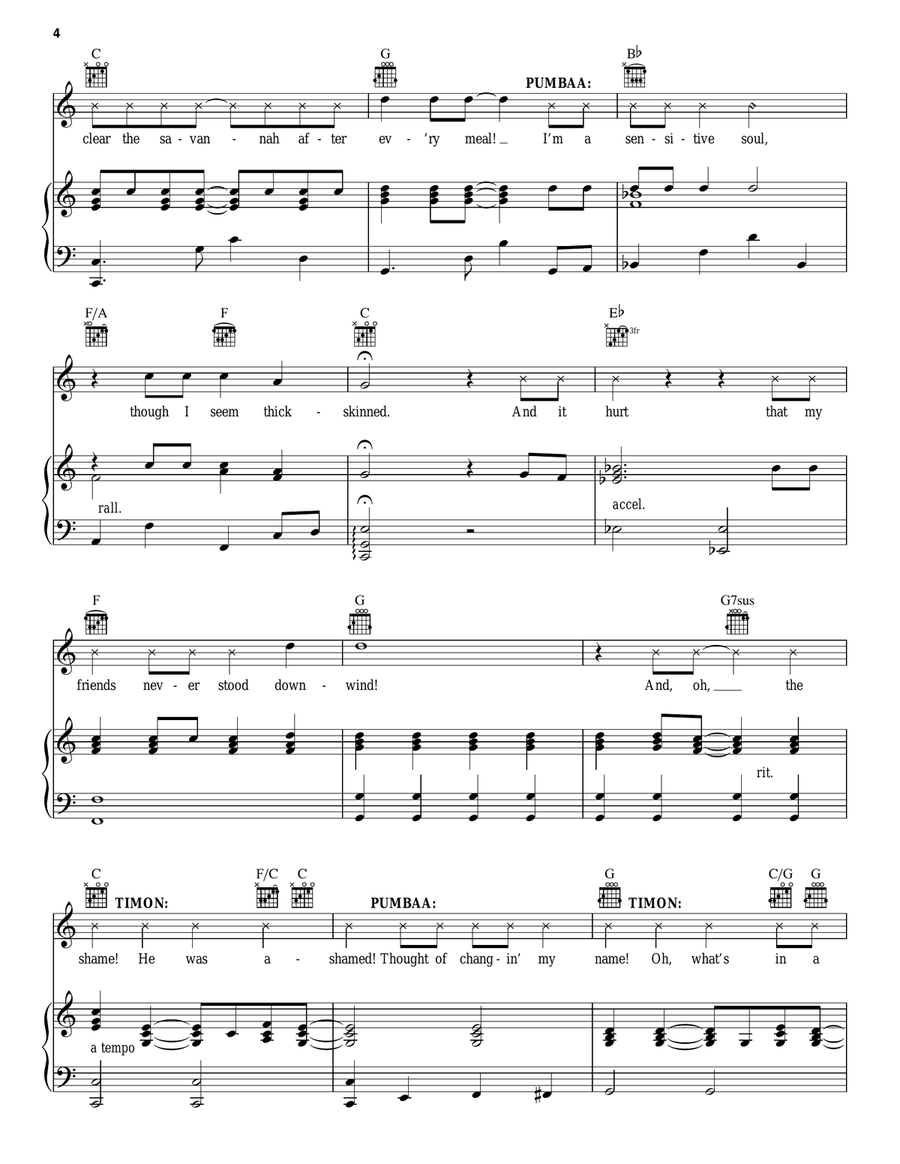 Hakuna Matata (from The Lion King) Guitar scores gallery preview page 4