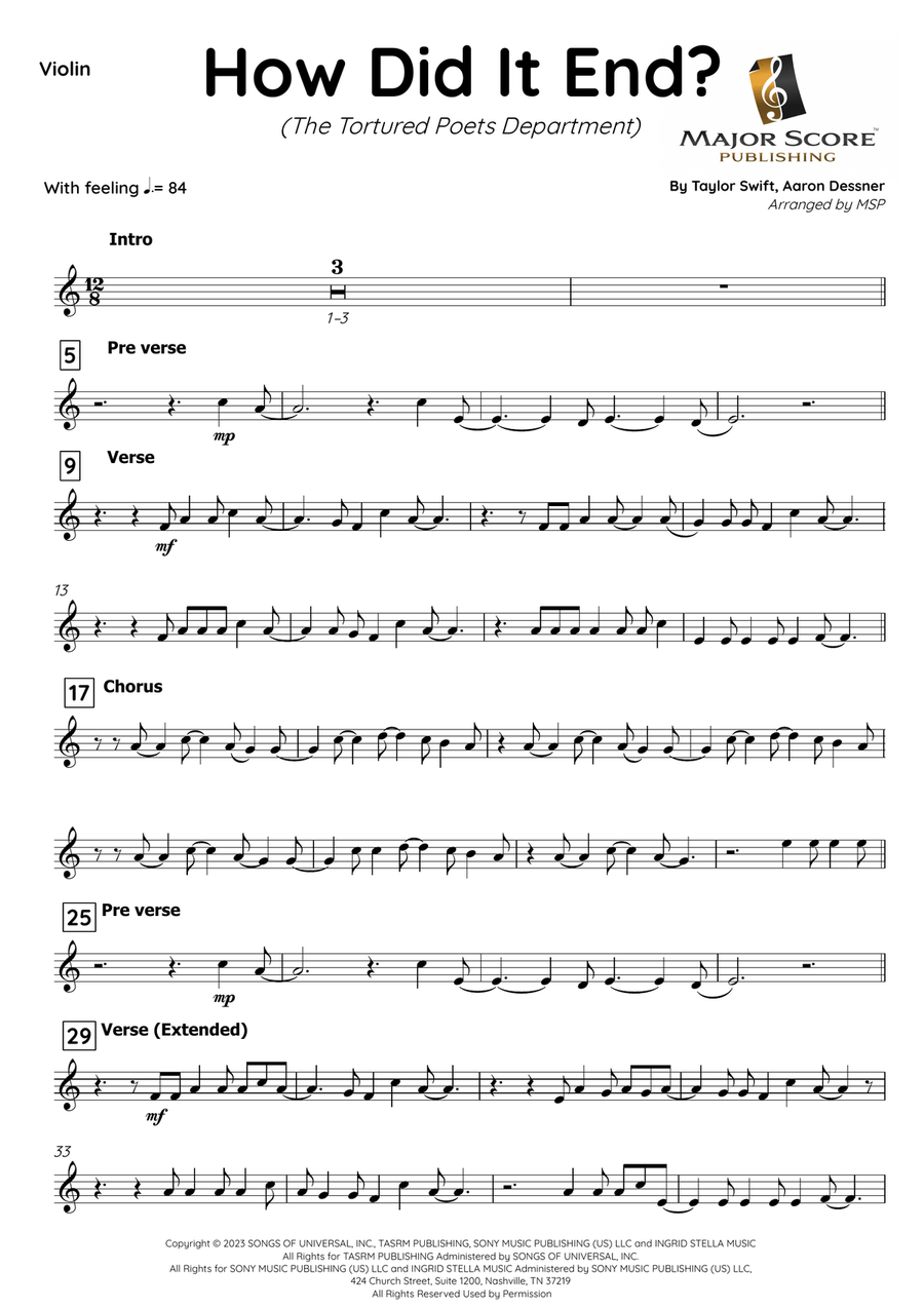 How Did It End? Violin Solo scores gallery preview page 2