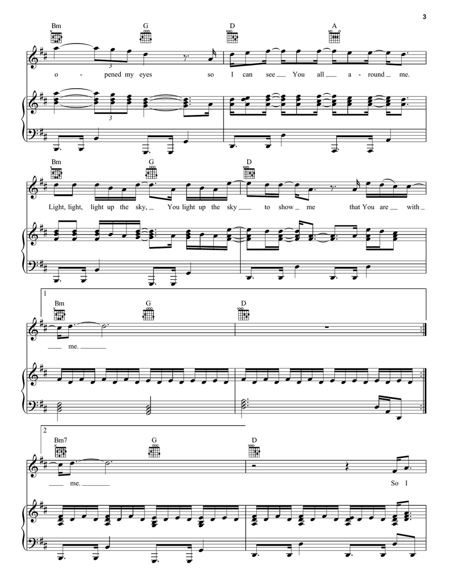 Light Up The Sky Piano, Vocal, Guitar scores gallery preview page 3
