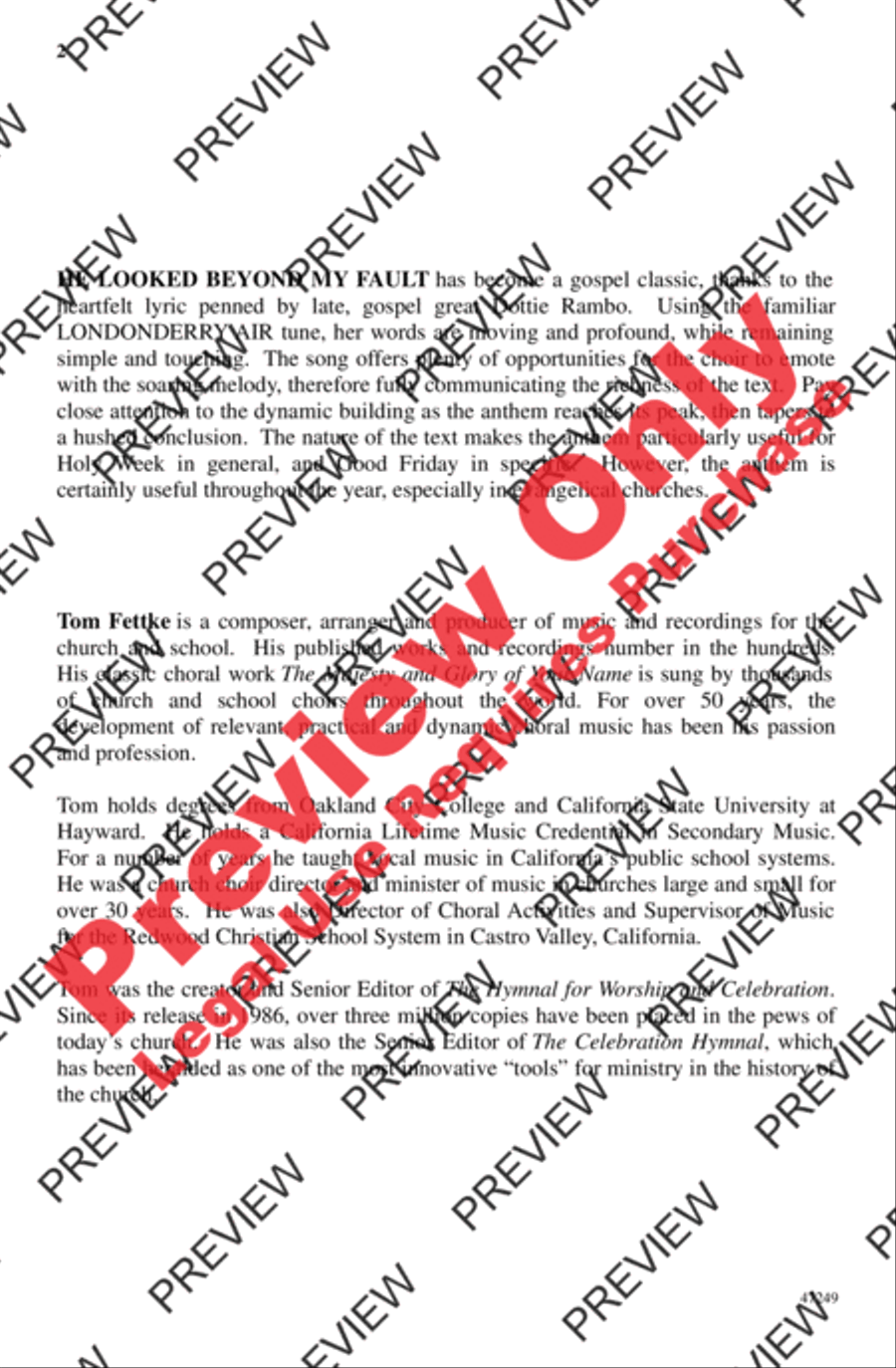 He Looked Beyond My Fault 4-Part scores gallery preview page 2