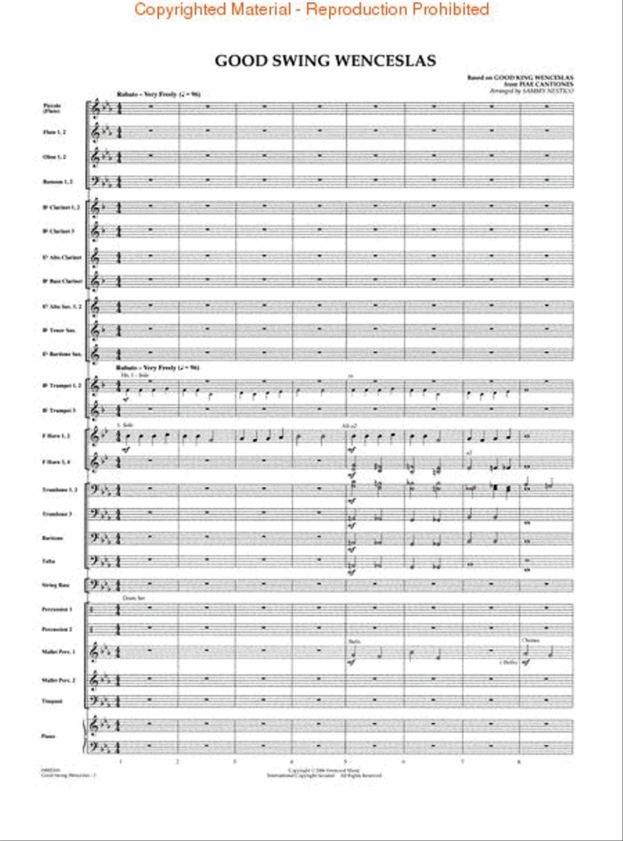 Good Swing Wenceslas Concert Band scores gallery preview page 2