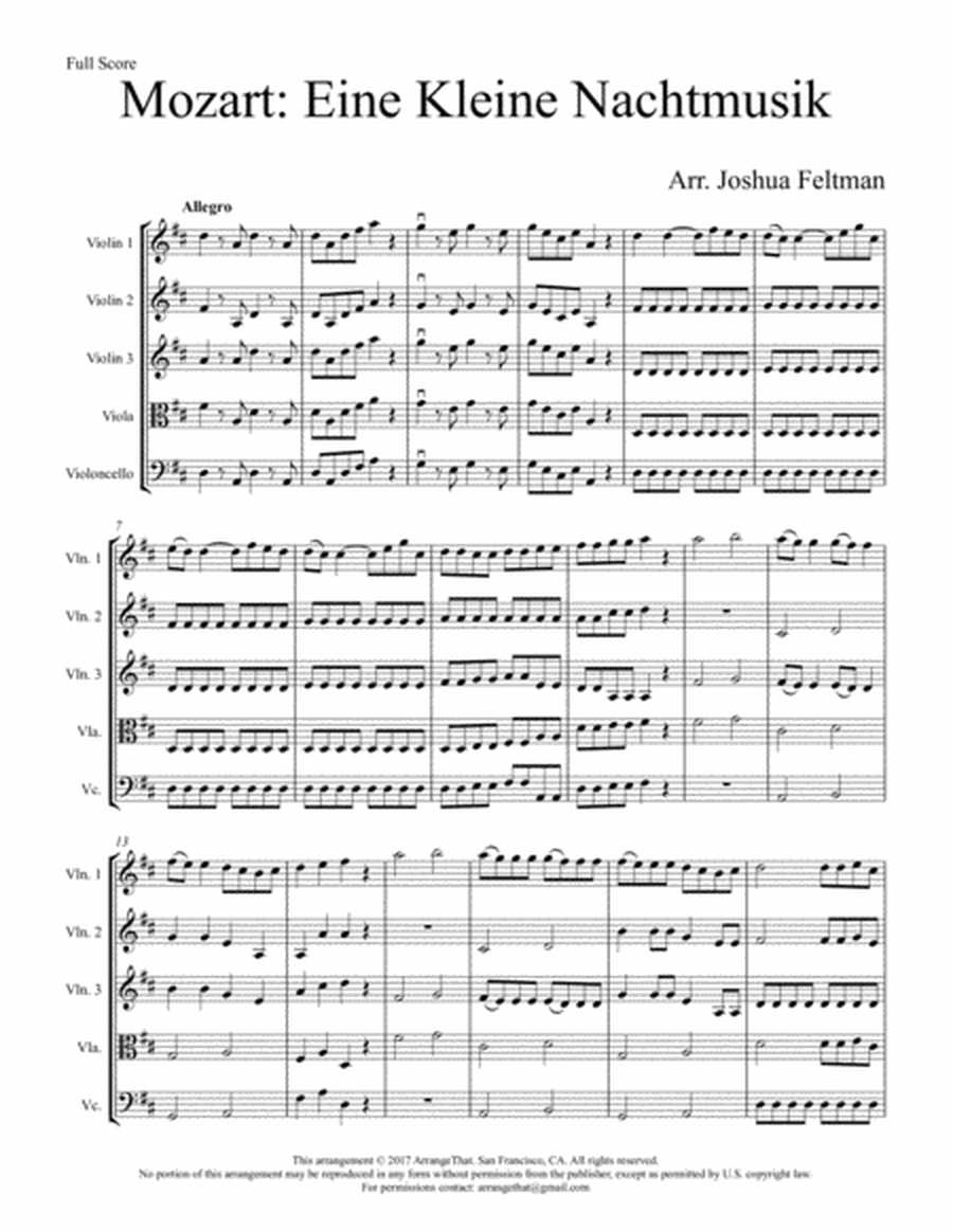 Mozart: Eine Kleine Nachtmusik (grade 1-3 strings)