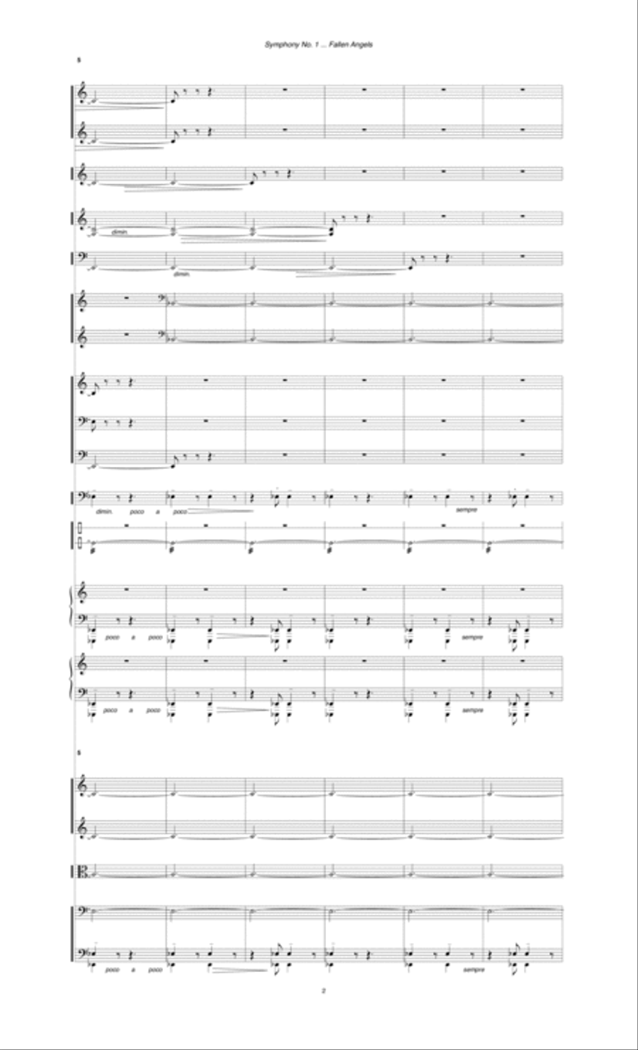 Symphony No. 1 ... Fallen Angels (1993, rev. 1995) Full Orchestra scores gallery preview page 4