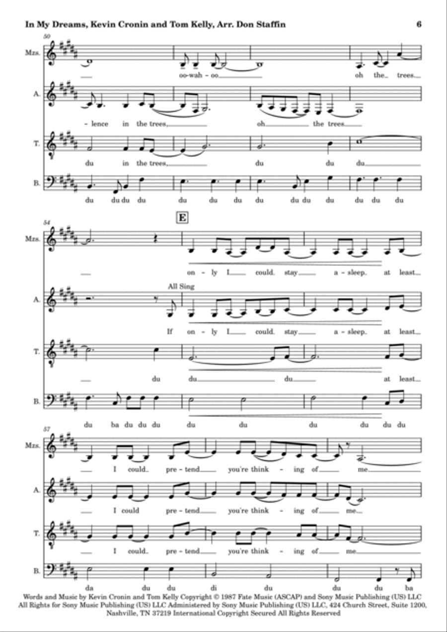 In My Dreams In My Dreams 4-Part scores gallery preview page 6