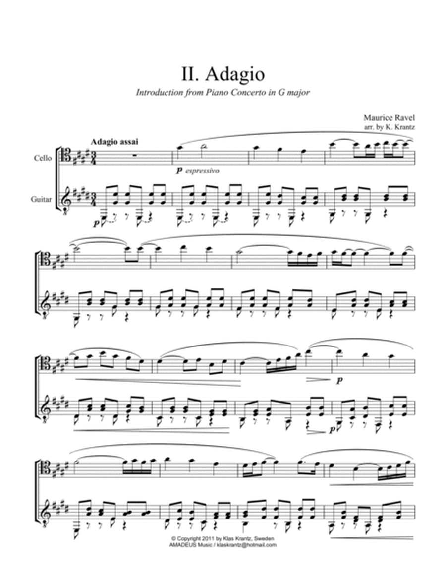Adagio assai for cello and guitar image number null
