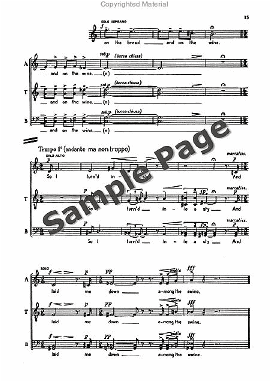 Poems 5 & An Epigram Of Wm. Blake 4-Part scores gallery preview page 16